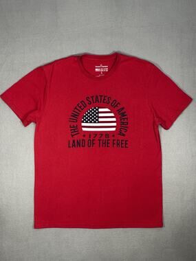 Men’s General Standard USA Flag Graphic T-Shirt Red Size L Made in USA